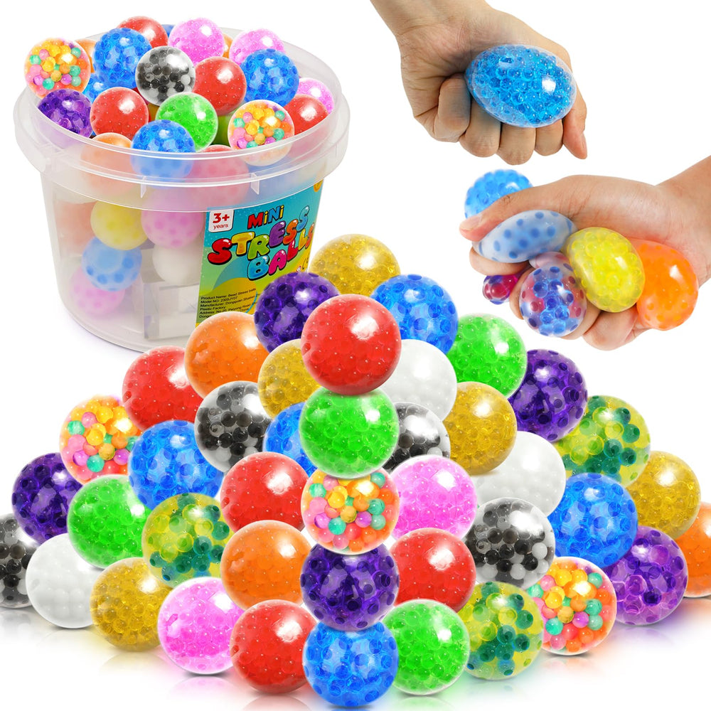 Lemostaar squishy stress balls 72-pack in bright colors for focus and calm