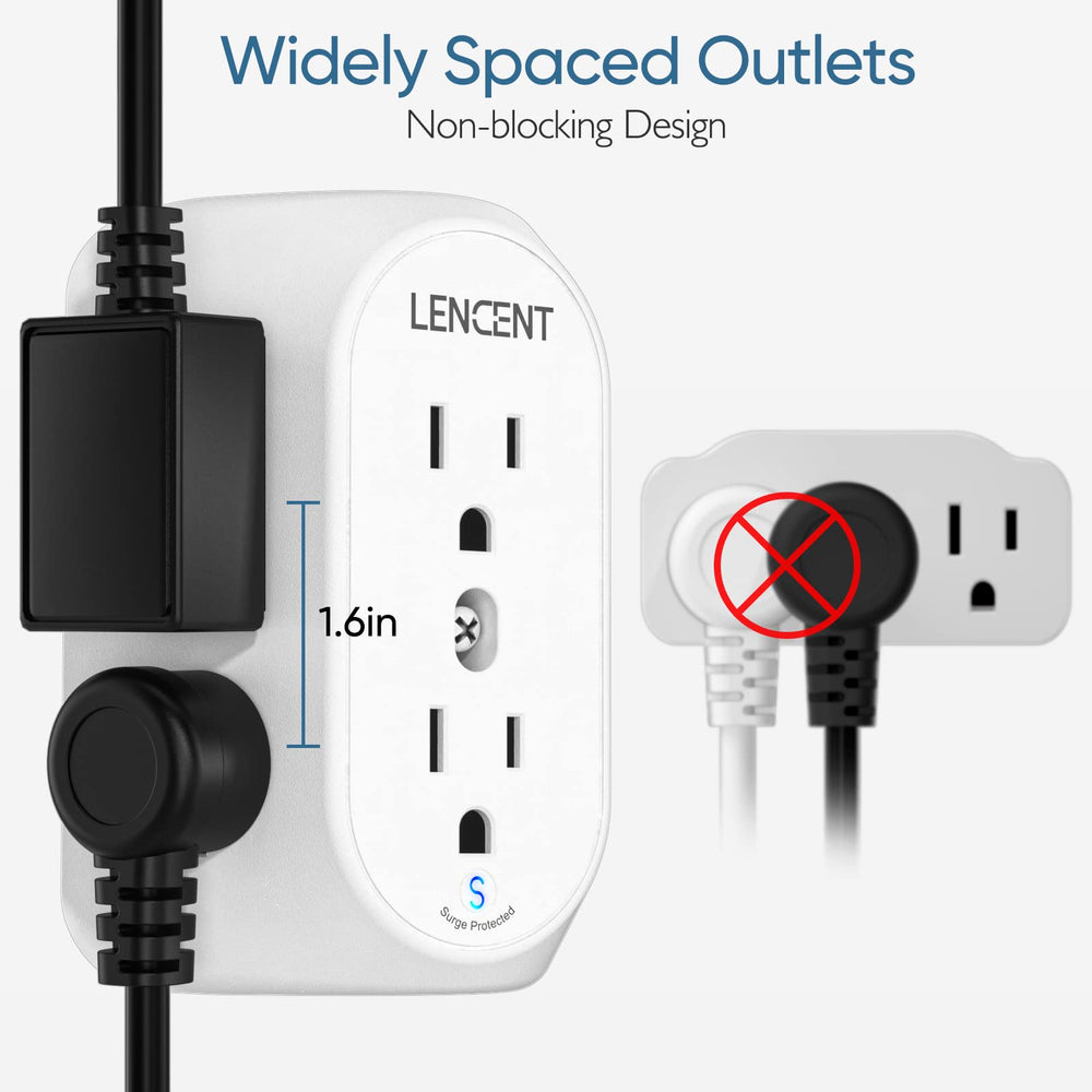 LENCENT three-sided design keeps bulky plugs accessible during charging.