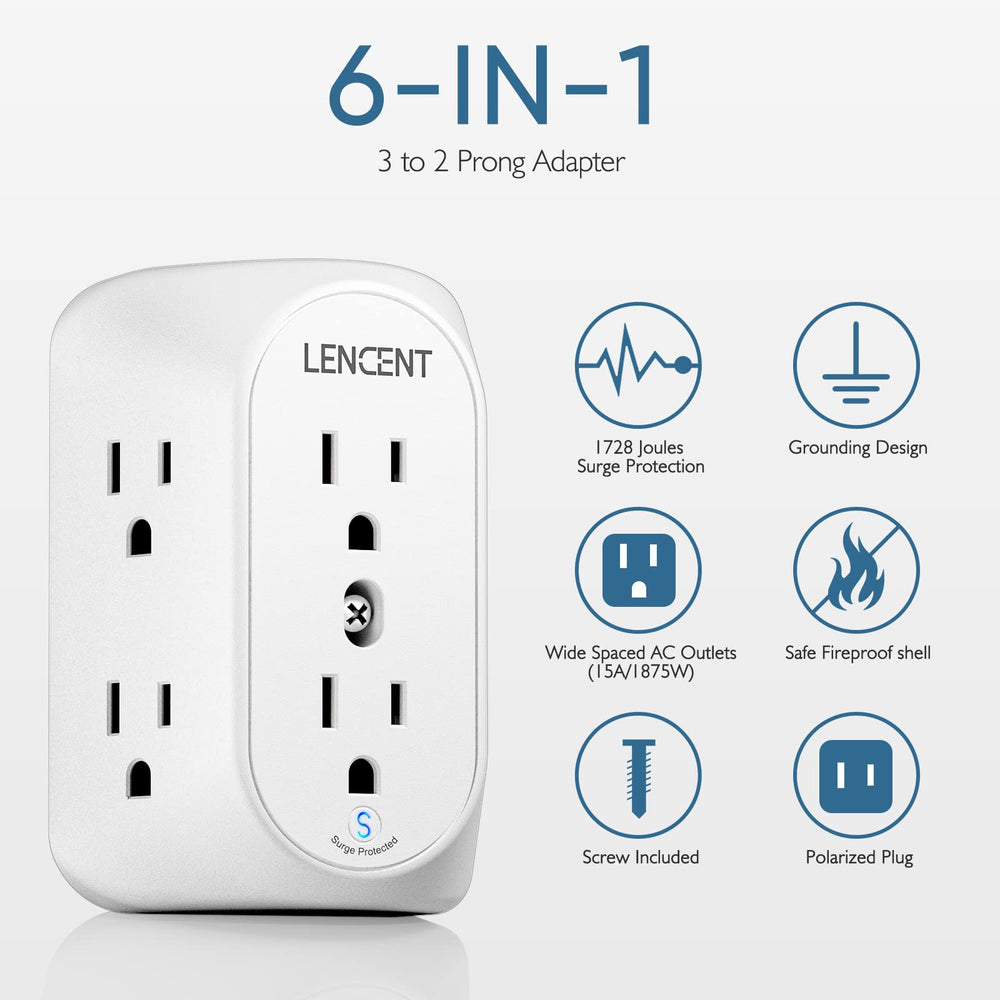 LENCENT wall-mount secure attachment stabilizes the outlet extender for safer grounding.