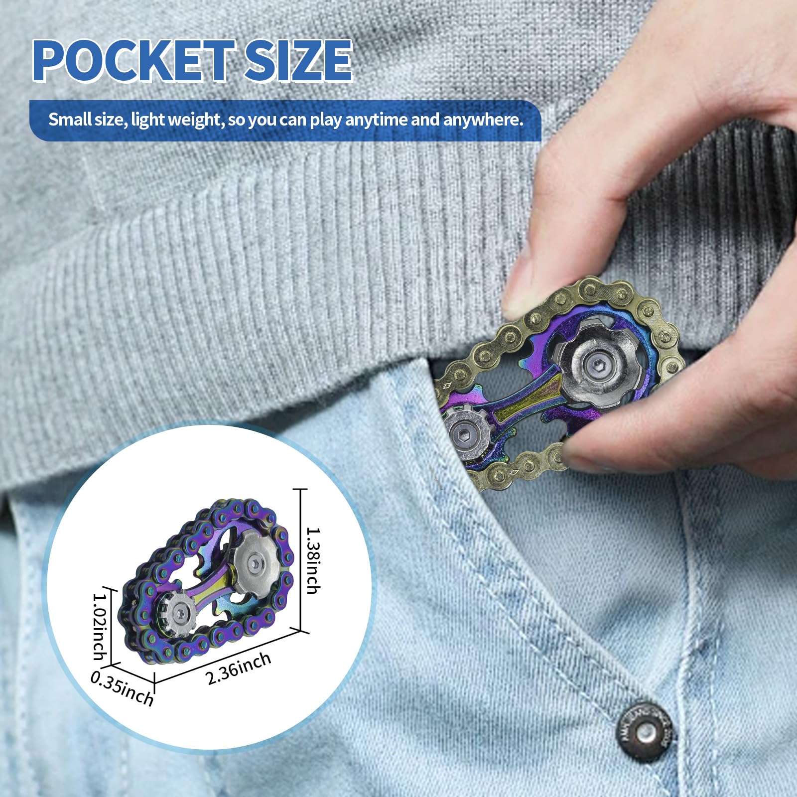 LENDOD 2Pack handheld fidget spinner in hand for focused attention