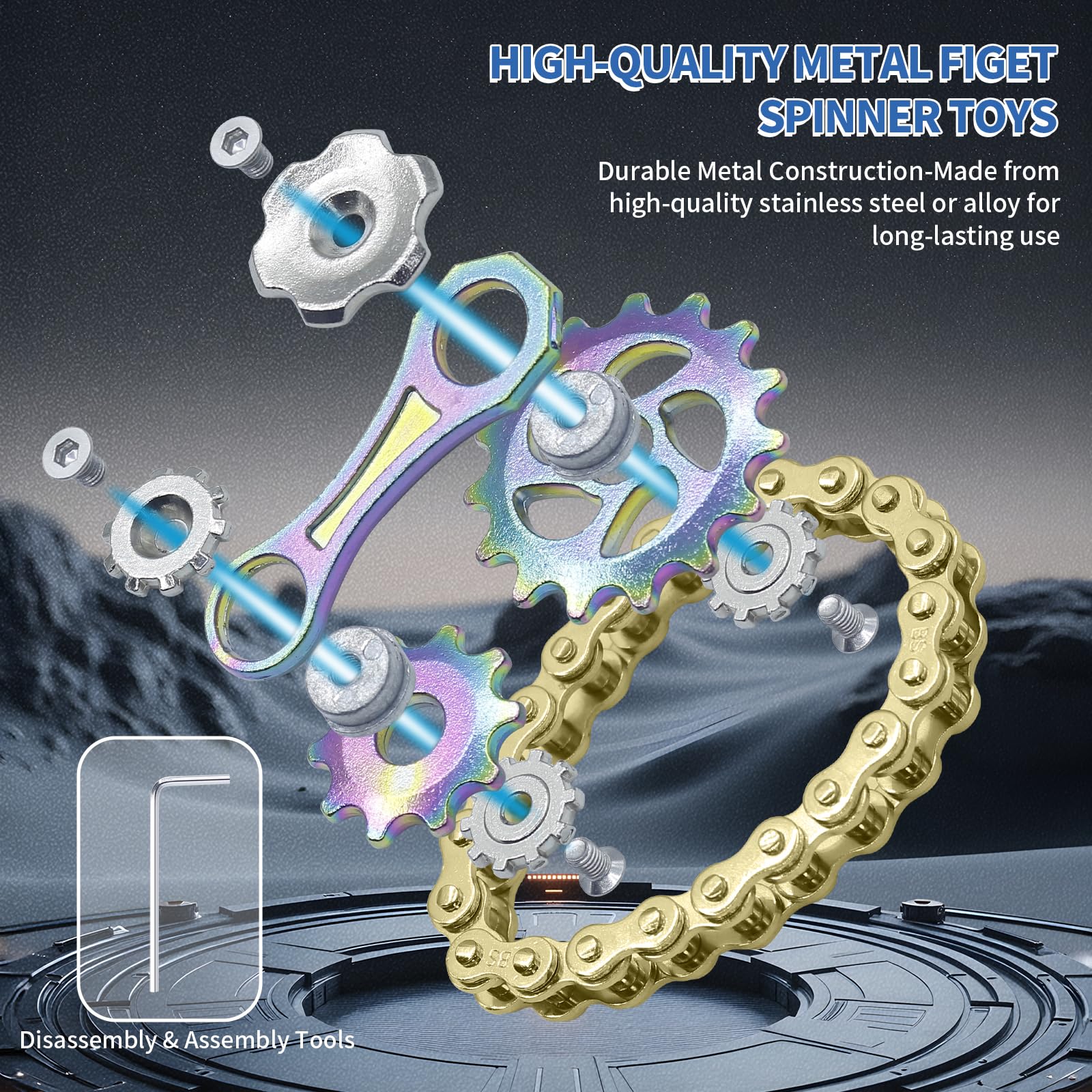 LENDOD metal fidget toy pocket-size for on-the-go stress relief