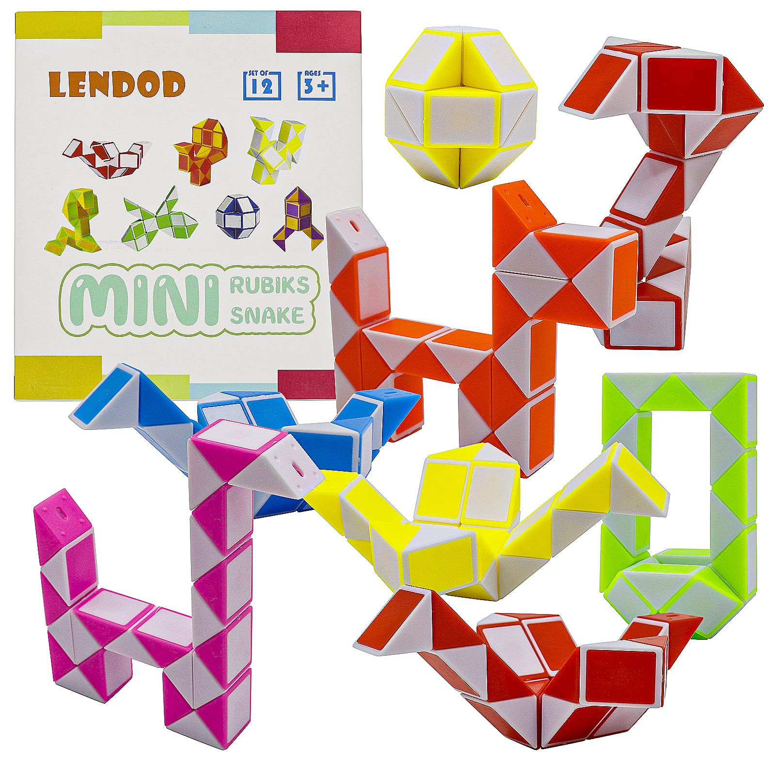 LENDOD pink-white snake cube: soft hues invite calm, imaginative shape-shifting challenges.