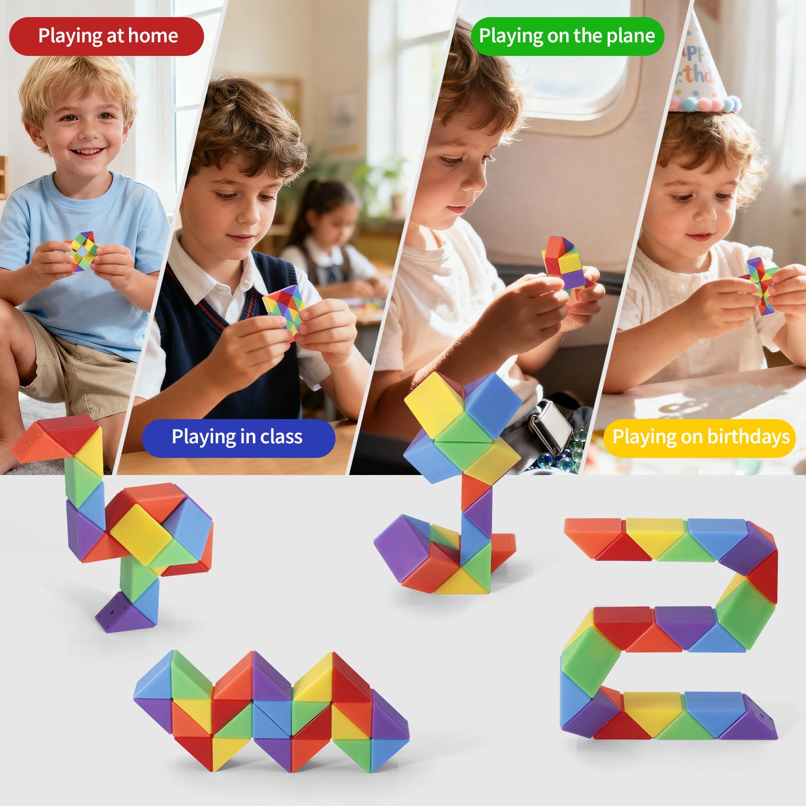 LENDOD travel-friendly snake cube supports on-the-go entertainment.