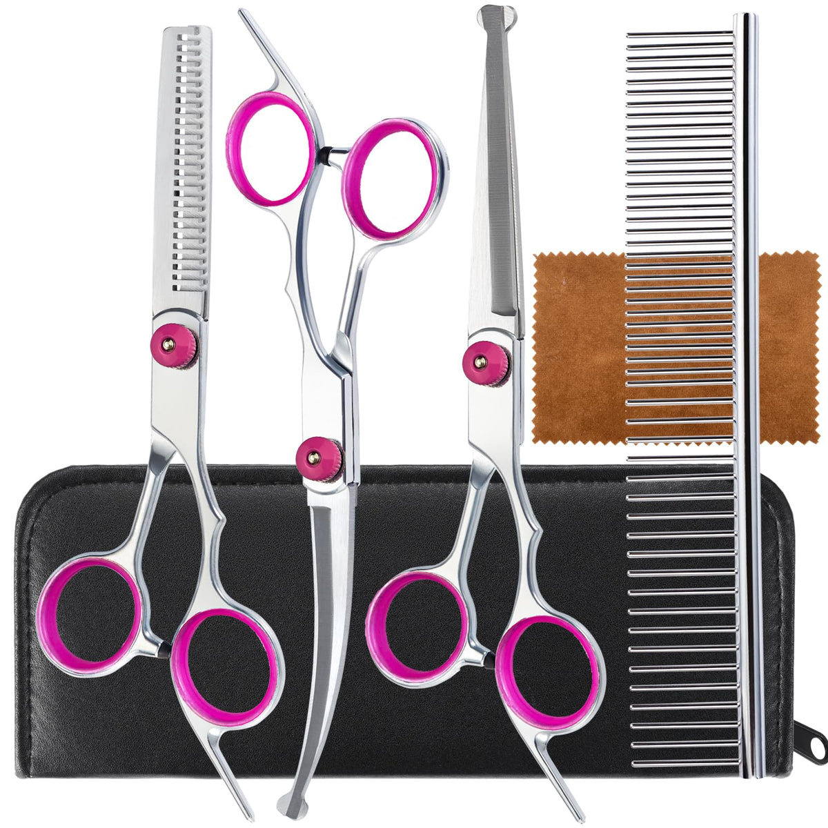 Lengnoyp 5-in-1 grooming scissors front view for precise pet trimming