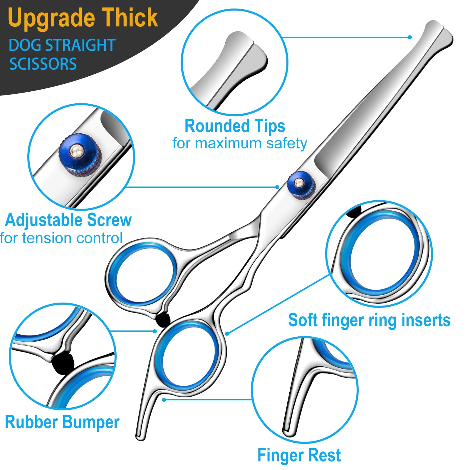 Lengnoyp straight grooming scissors for clean, even cuts.