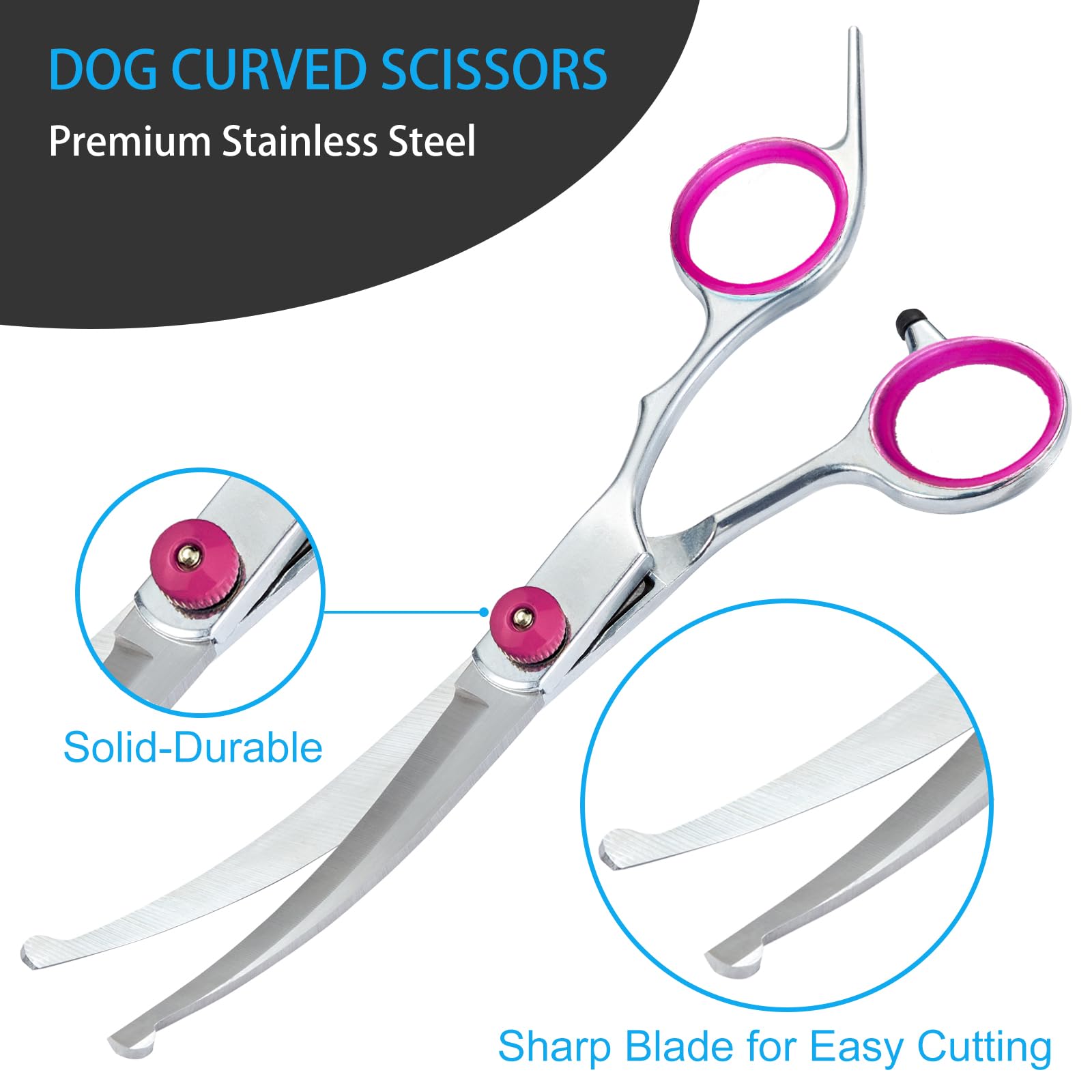 Lengnoyp thinning shears pet grooming kit side view for blending fur