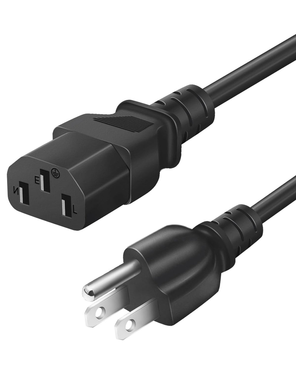 Lenmu Mica AC power cord 6ft with IEC320 to NEMA 5-15P for fitness machines, ready for use
