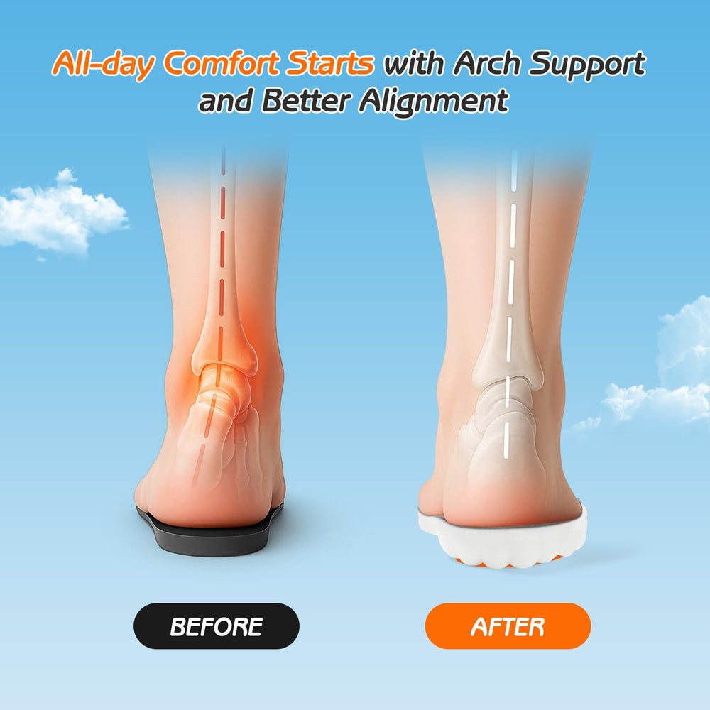 Lennoos arch-support and U-shaped heel cup improve stability and posture.