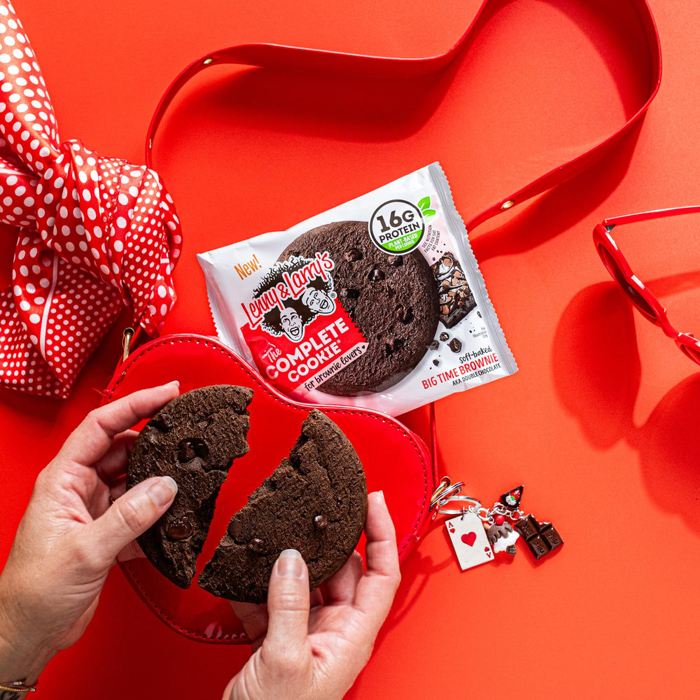 Lenny & Larry's Big Time Brownie cookie on a store shelf