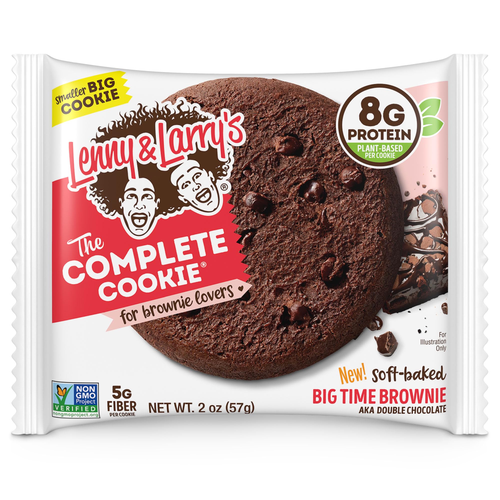 Soft-baked texture of Lenny & Larry's Big Time Brownie cookie