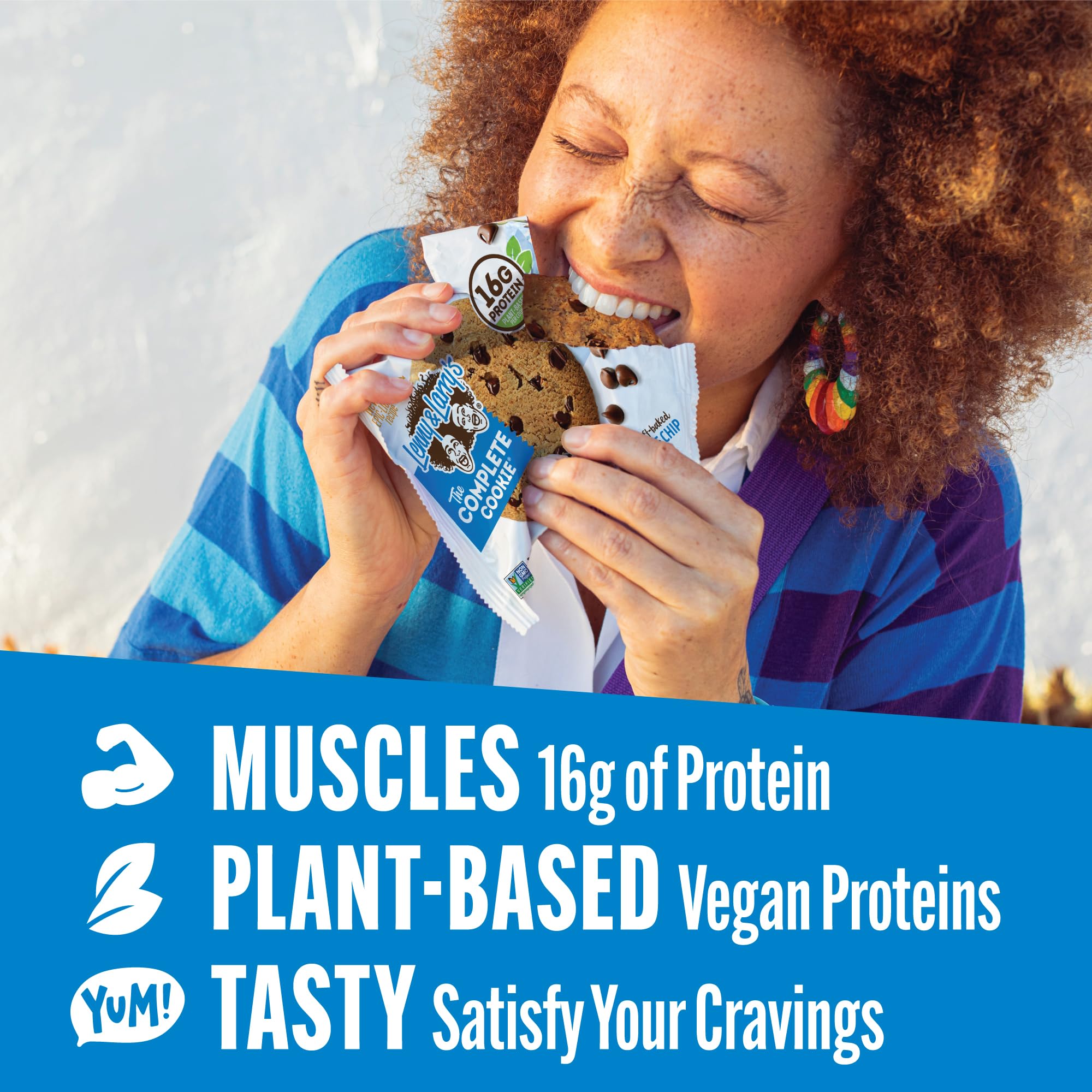 Lenny & Larry's Complete Protein Cookie 4 oz cookie on a plate.