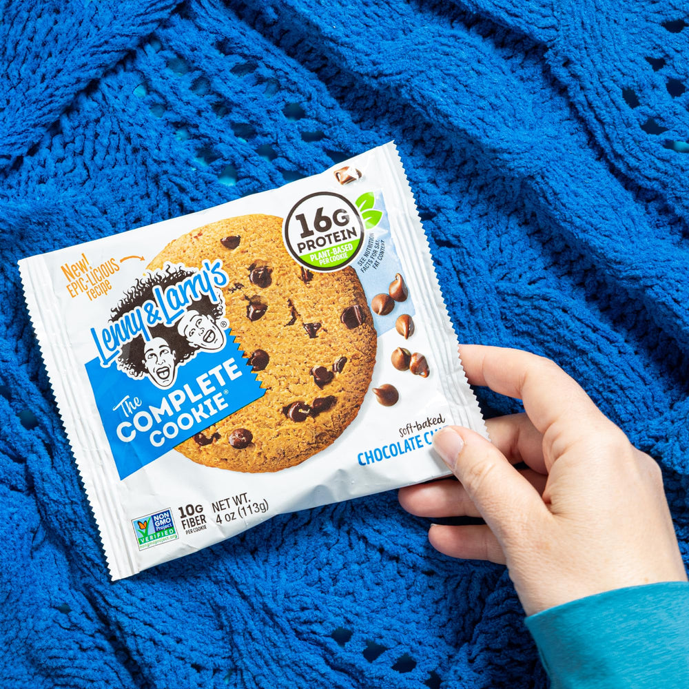 Lenny & Larry's Complete Protein Cookie foil-wrapped package for freshness.