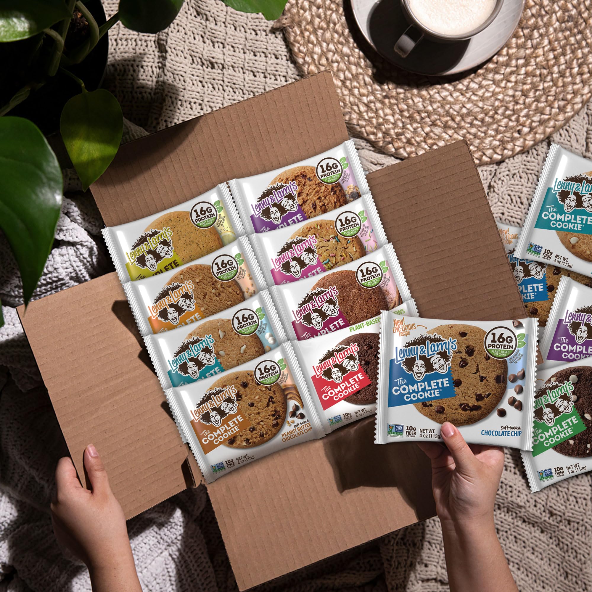 Lenny & Larry's Complete Protein Cookie pack of 16, great for on-the-go nutrition.