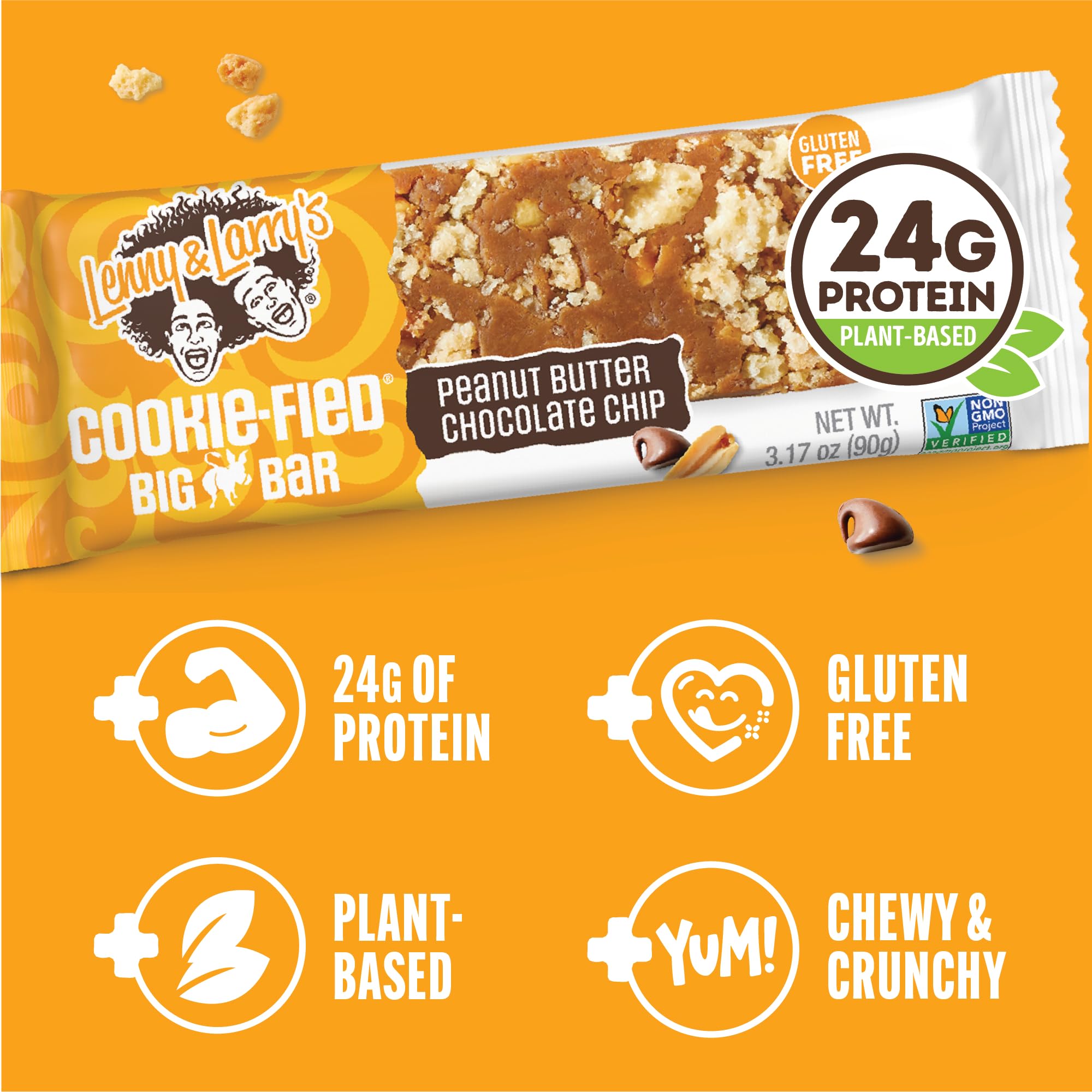 Lenny & Larry's Cookie-fied Big Bar gluten-free option for dairy-free snacking.