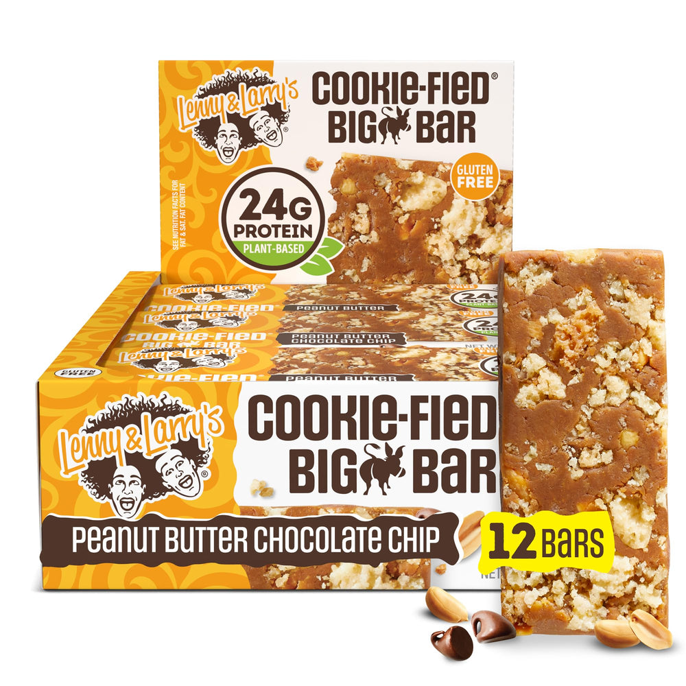 Lenny & Larry's Cookie-fied Big Bar with peanut butter chocolate chip for a protein-packed snack.