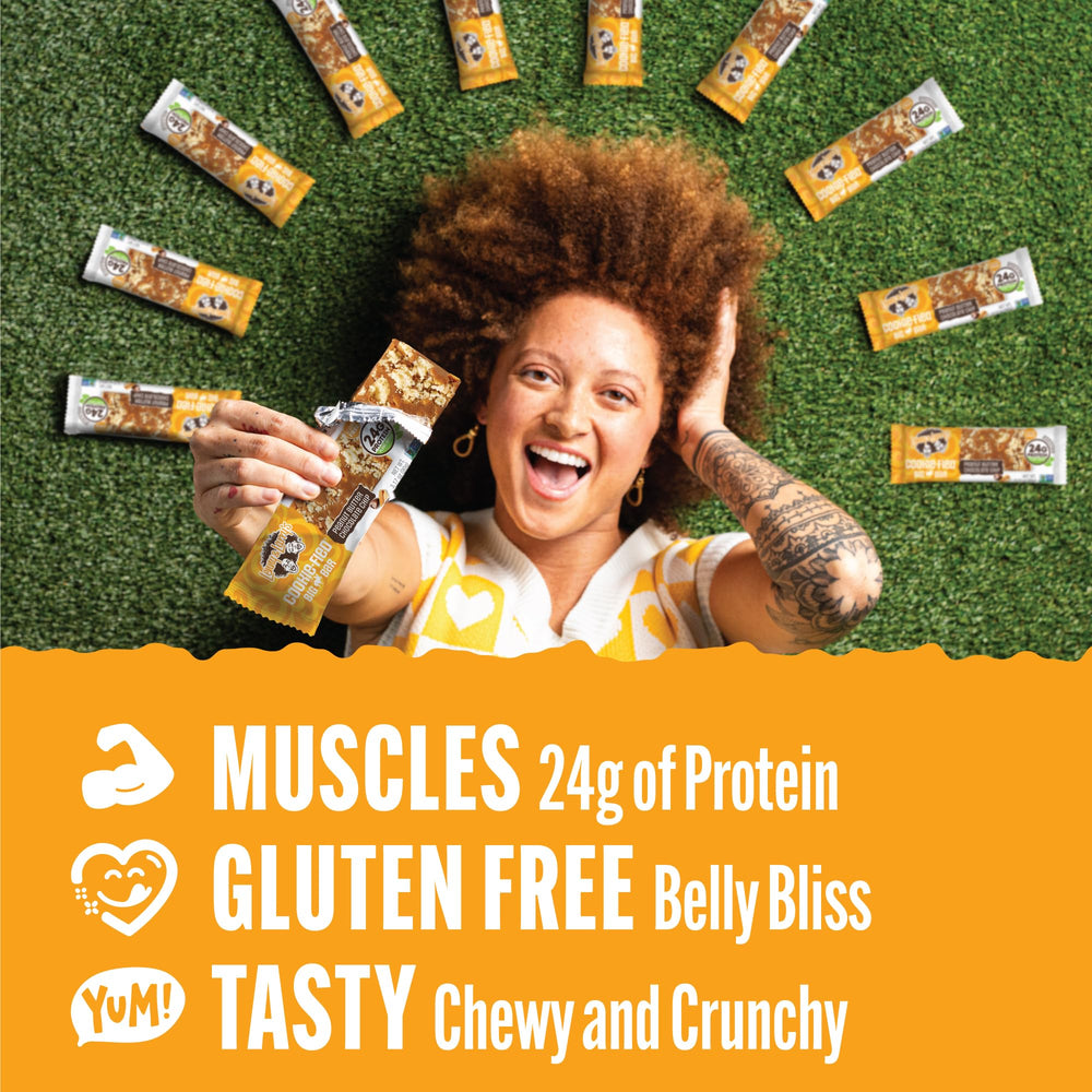 Lenny & Larry's Cookie-fied Big Bar vegan protein 24g boosts energy during workouts.