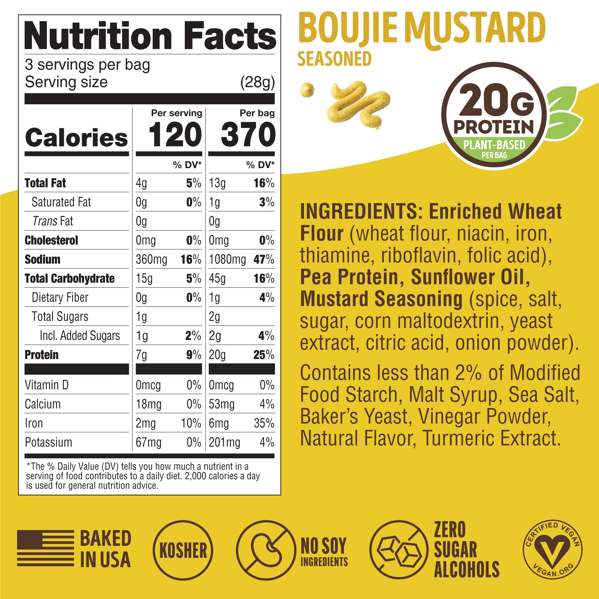 Lenny & Larrys Fitzels mustard pepper flavor bag with zesty finish.