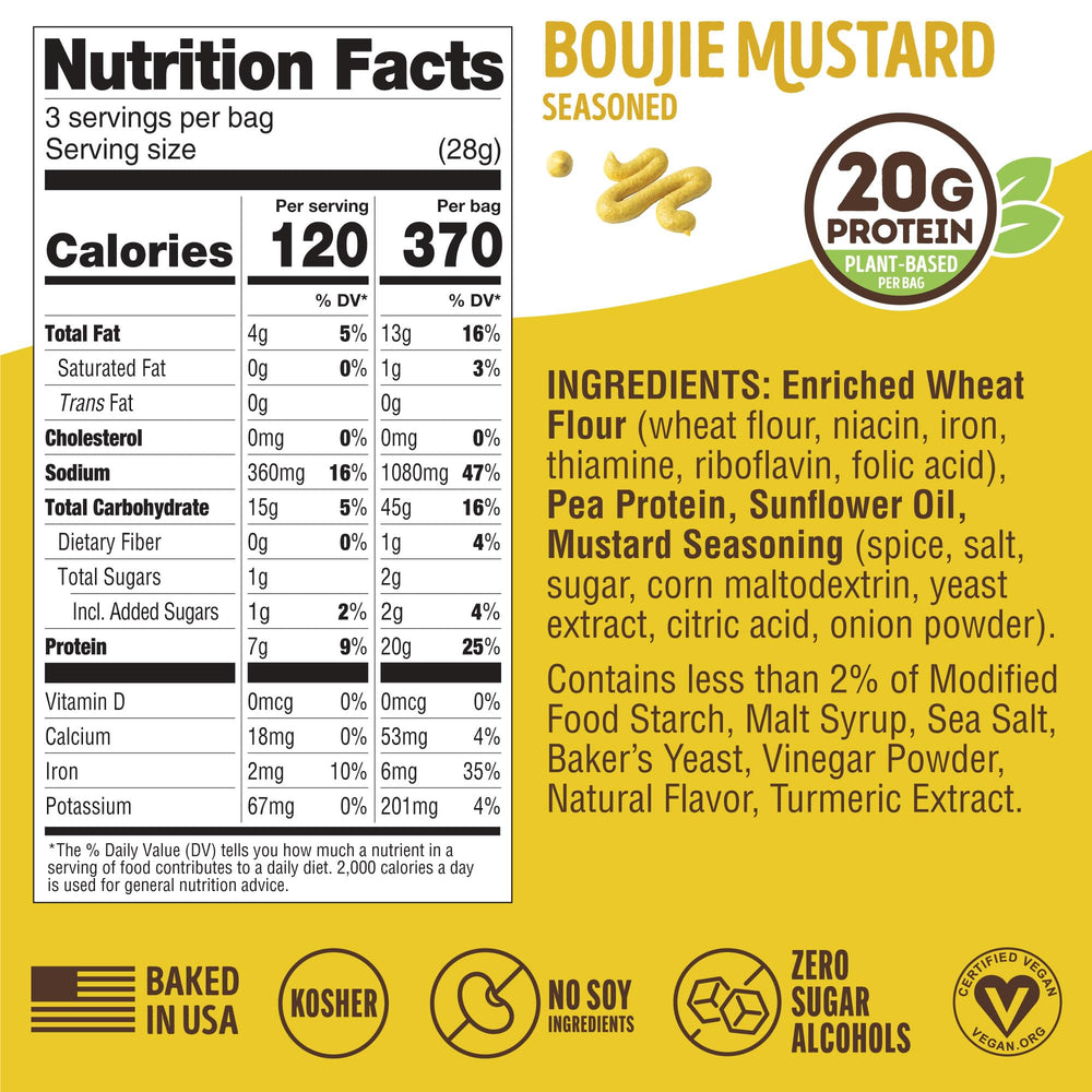 Lenny & Larrys Fitzels mustard pepper flavor bag with zesty finish.
