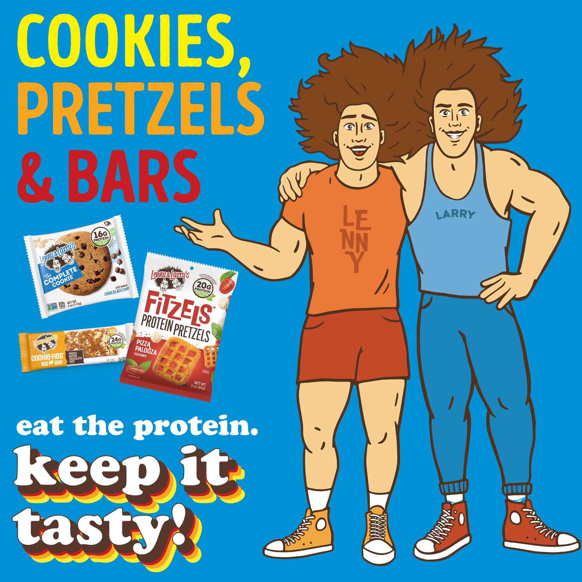 Lenny & Larrys Fitzels vegan non-GMO ingredients in every bite.