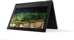 Lenovo 500e Chromebook 2-in-1 showing 360-degree hinge for versatile note-taking and presentations.