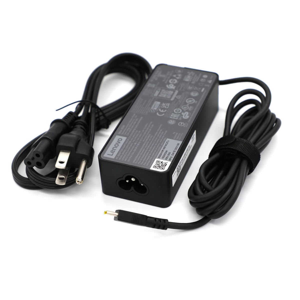 Lenovo 65W USB-C charger front view for reliable ThinkPad charging.
