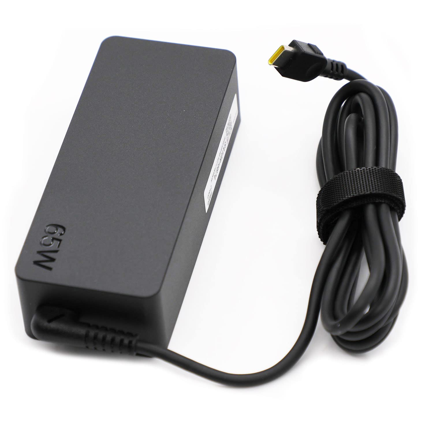 Lenovo 65W USB-C charger side ports showcased for versatile Lenovo laptops.
