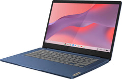Lenovo Flagship Chromebook 14 keyboard closeup highlighting slim profile for productivity.