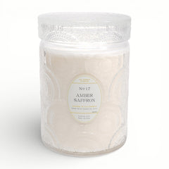 LEOBEN Amber Saffron candle with natural soy wax, clean burn.