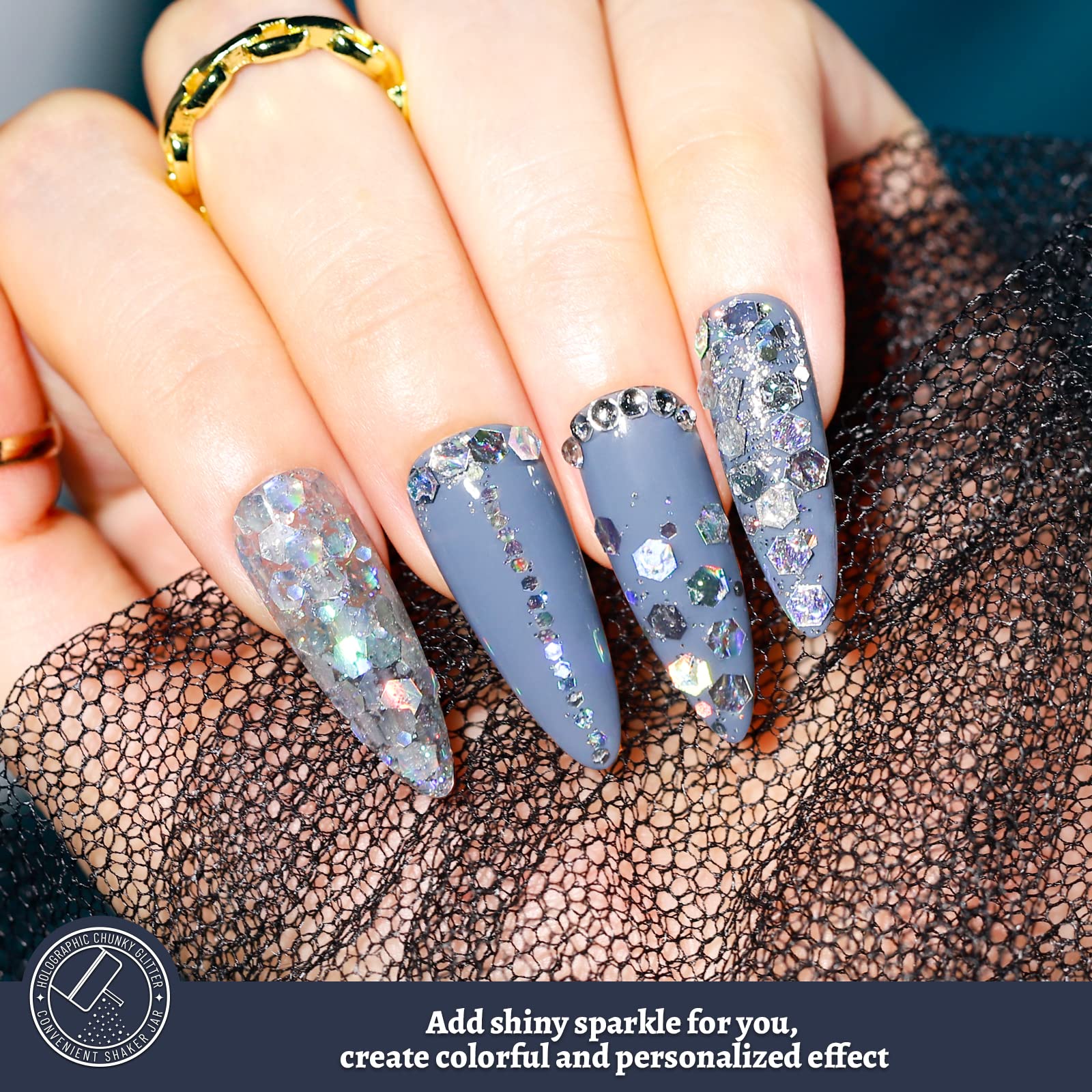 LEOBRO body art glitter suitable for face, hair, and makeup accents.