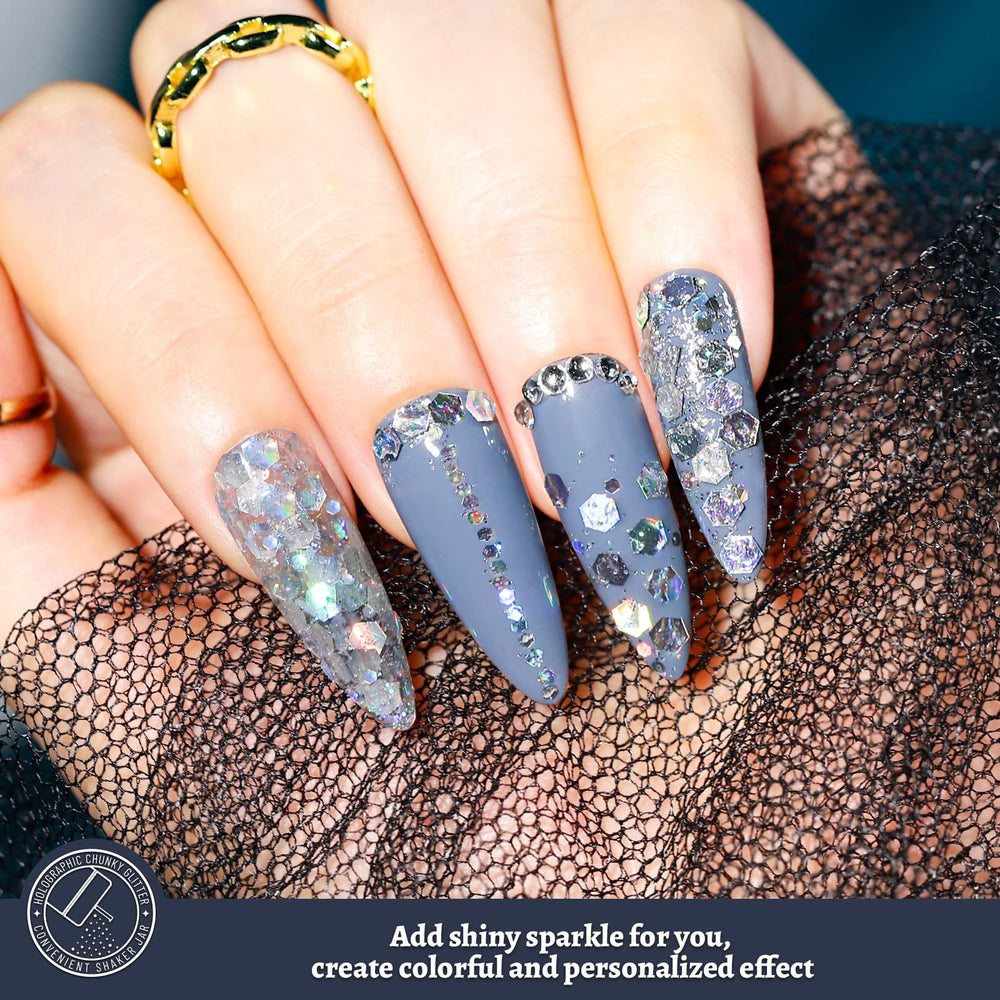 LEOBRO body art glitter suitable for face, hair, and makeup accents.