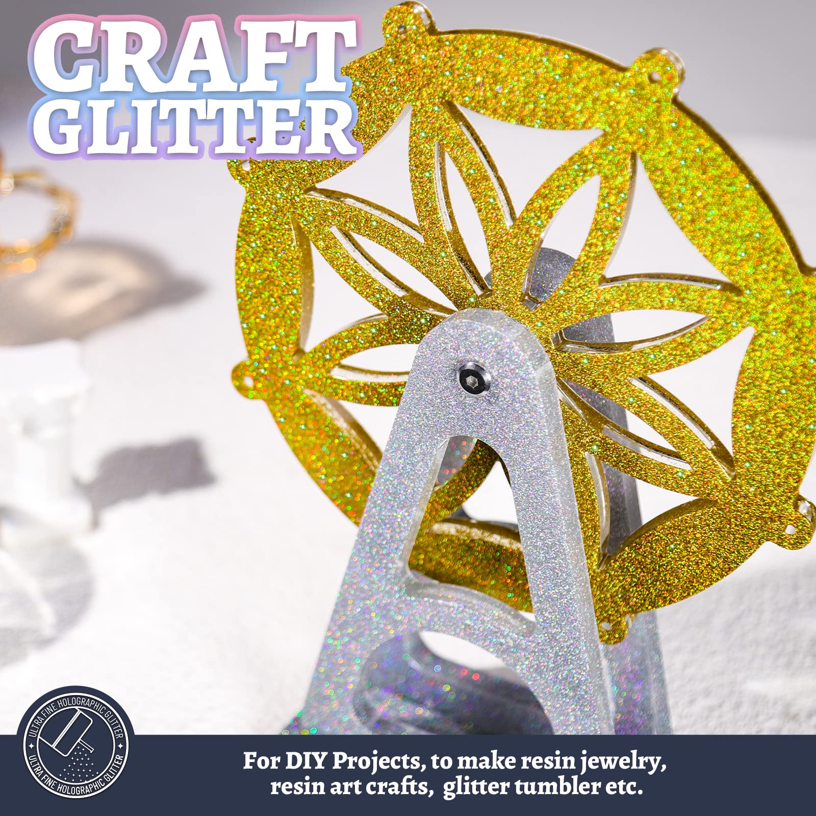 LEOBRO Gold Glitter cosmetic uses brighten makeup and body with safe sparkle