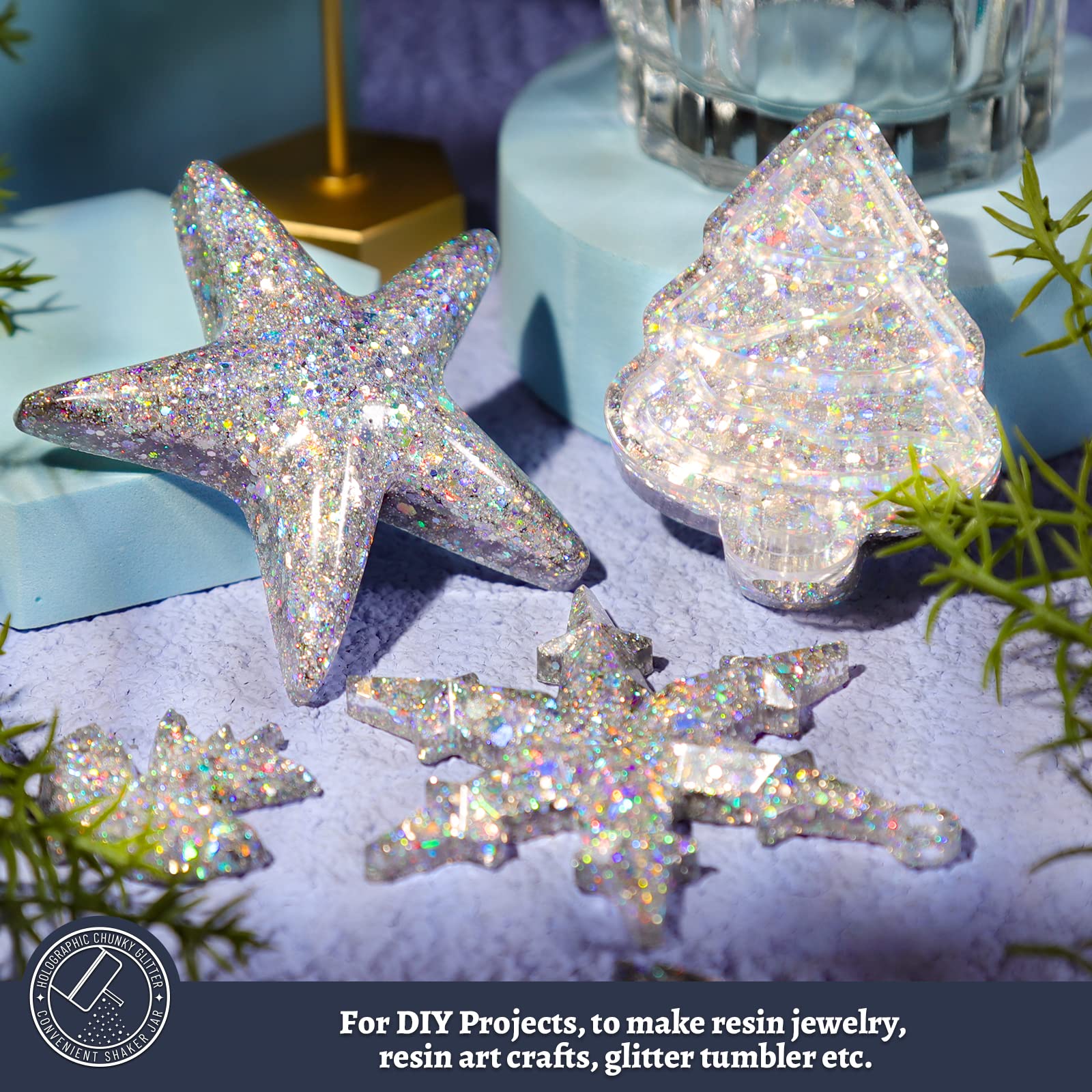 LEOBRO glitter for resin art tumbler and jewelry projects.