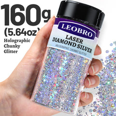 LEOBRO semi-circular shaker lid enables easy large glitter pours.