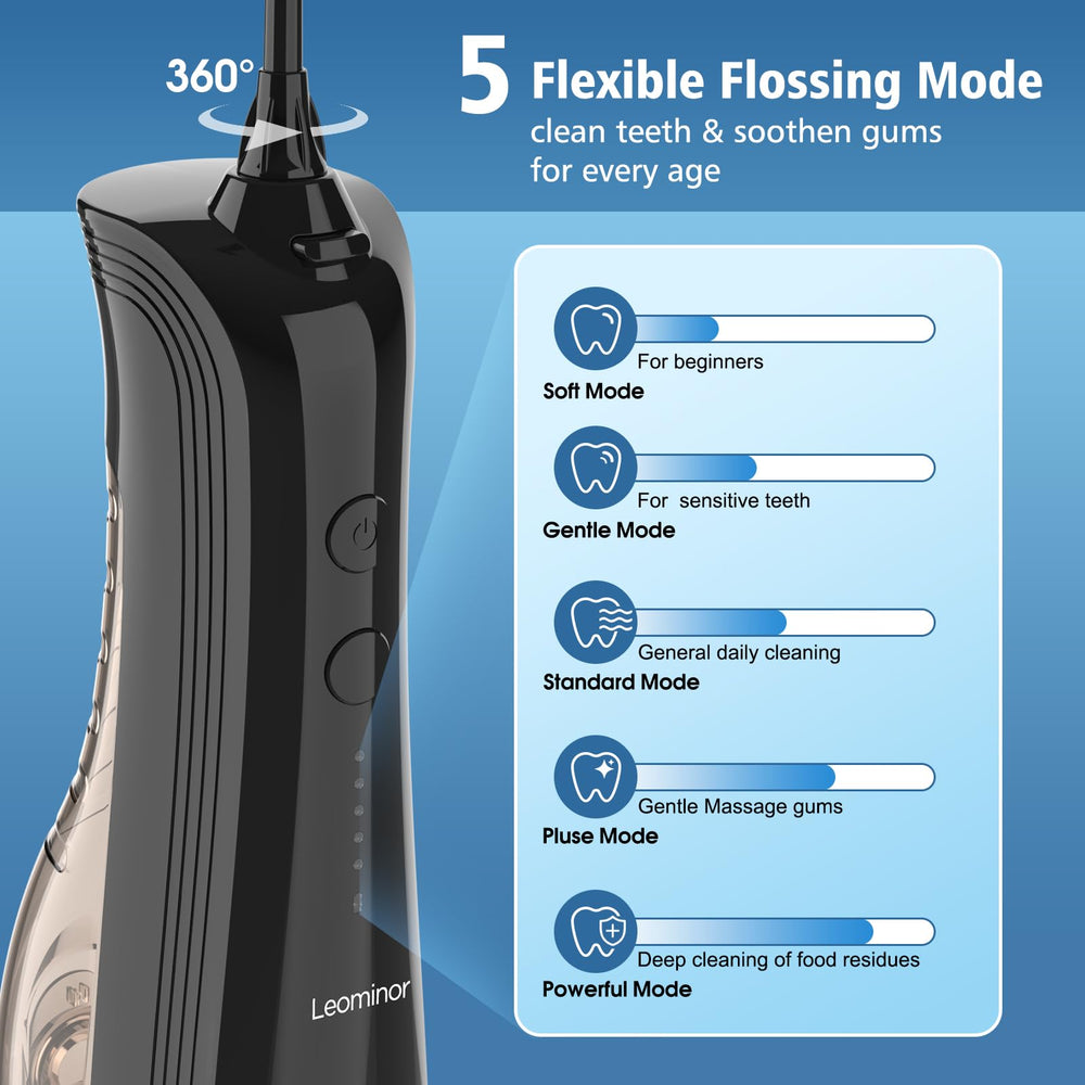 Interchangeable nozzle attachment for Leominor Water Flosser enabling versatile care.