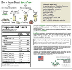 Leonflax ingredients blend in a kitchen bowl highlighting a natural fiber mix