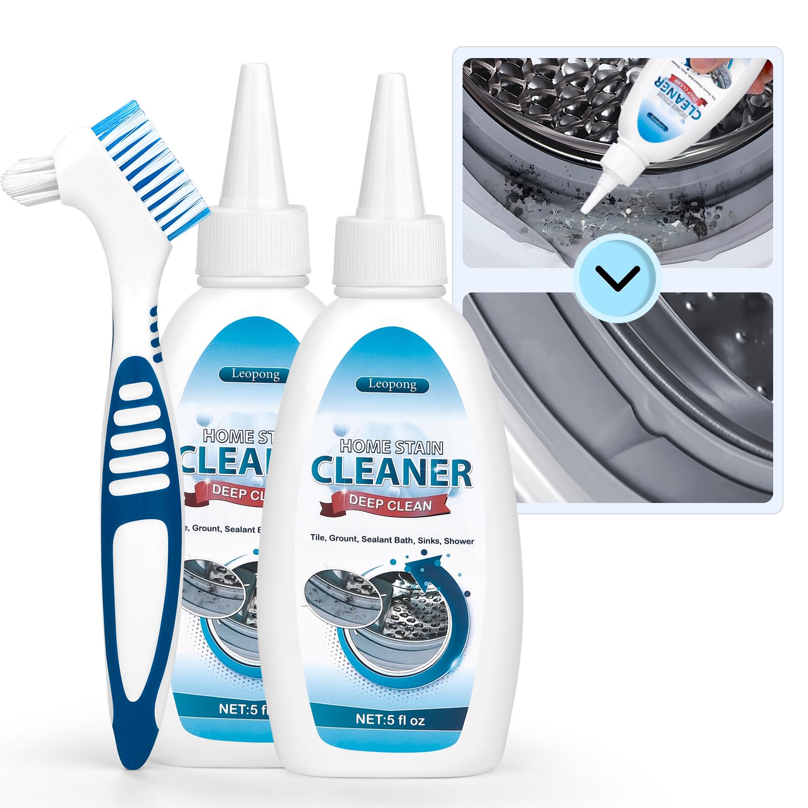 Leopong Home Cleaner Gel on refrigerator seal for deep-clean grime.