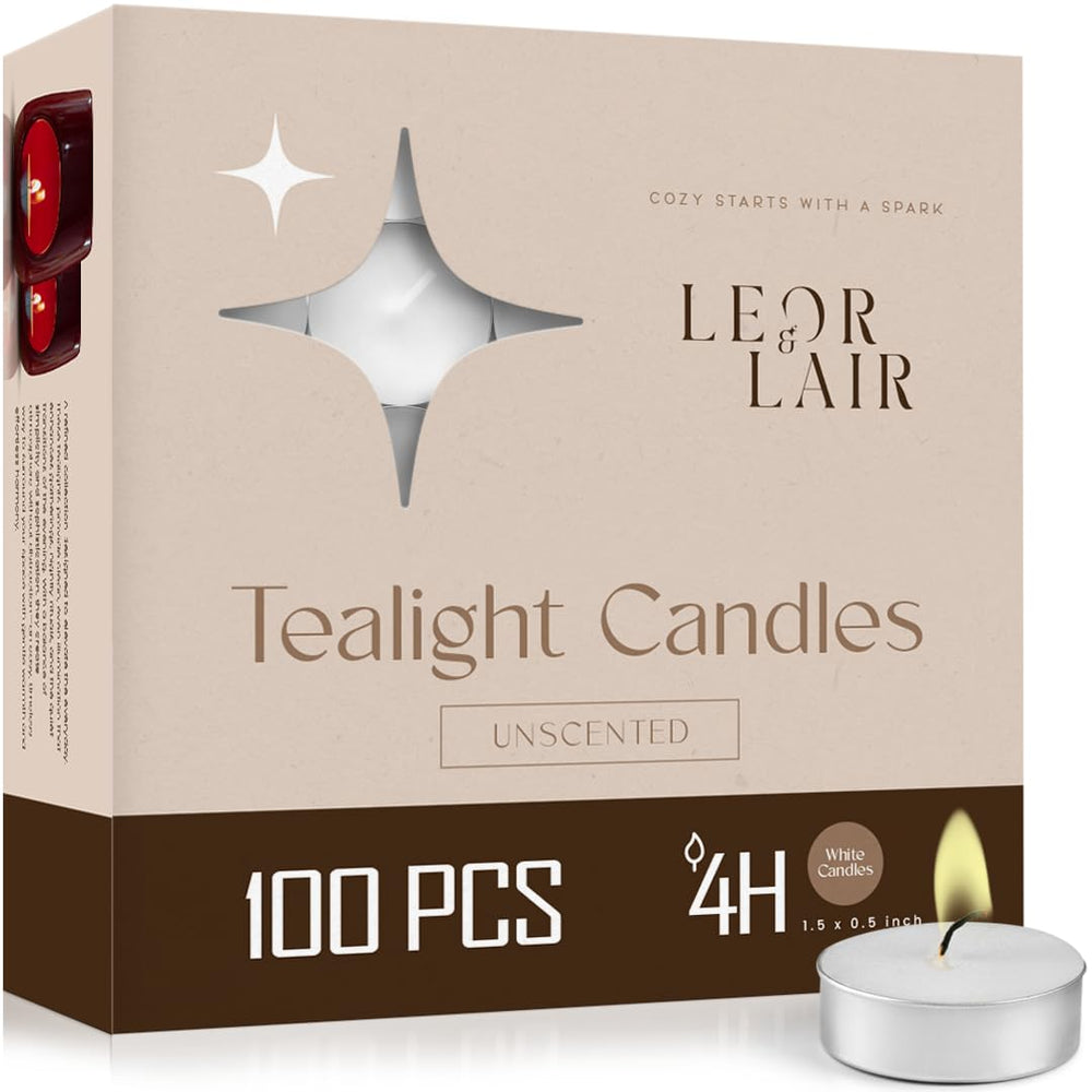 Leor & Lair Tealights illuminate ambience in a glass holder for warm evenings.