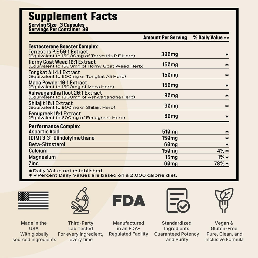 Leotri Ultra Strength T-Booster capsules closeup for easy daily use