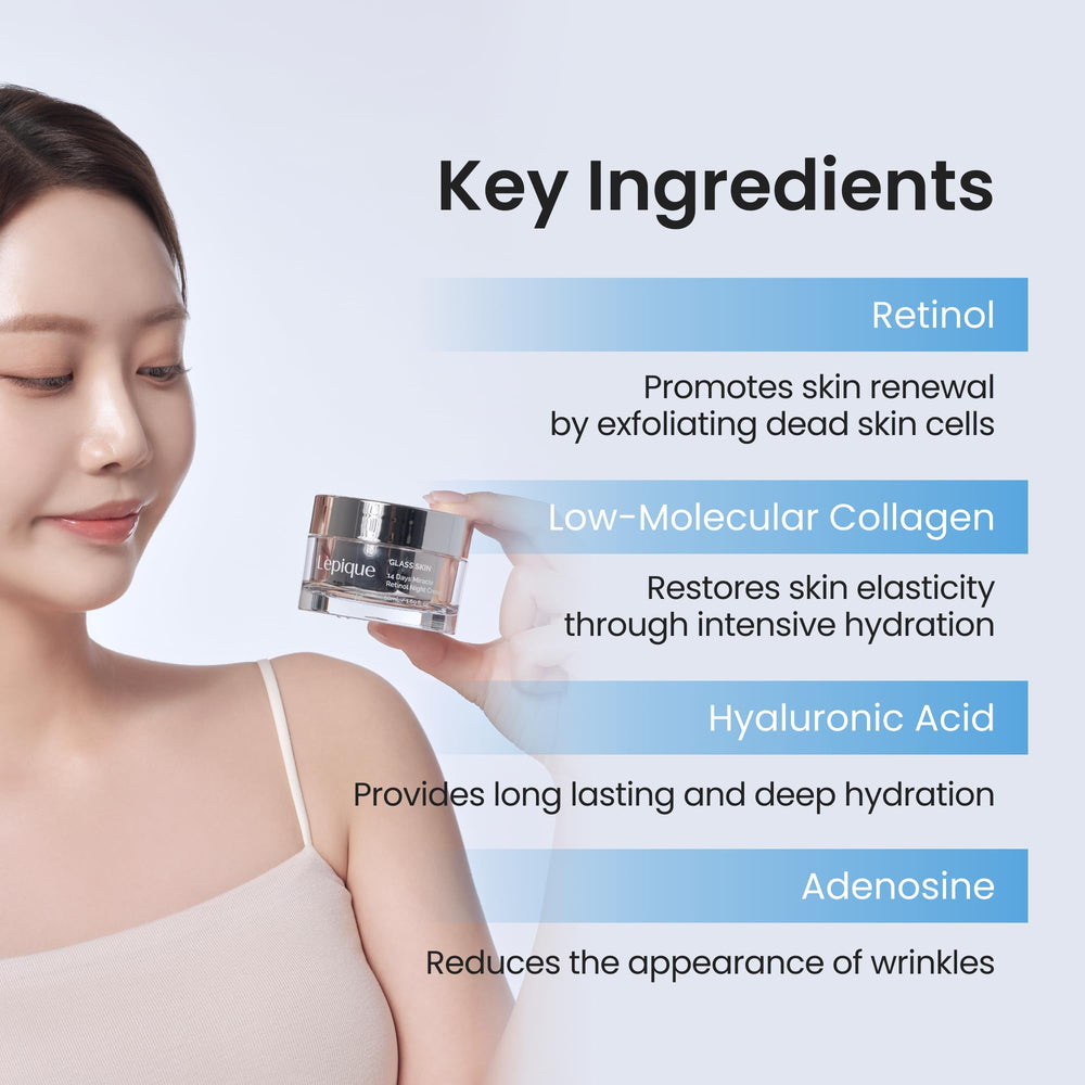Lepique Retinol Night Cream on neck area demonstrates multi-area use