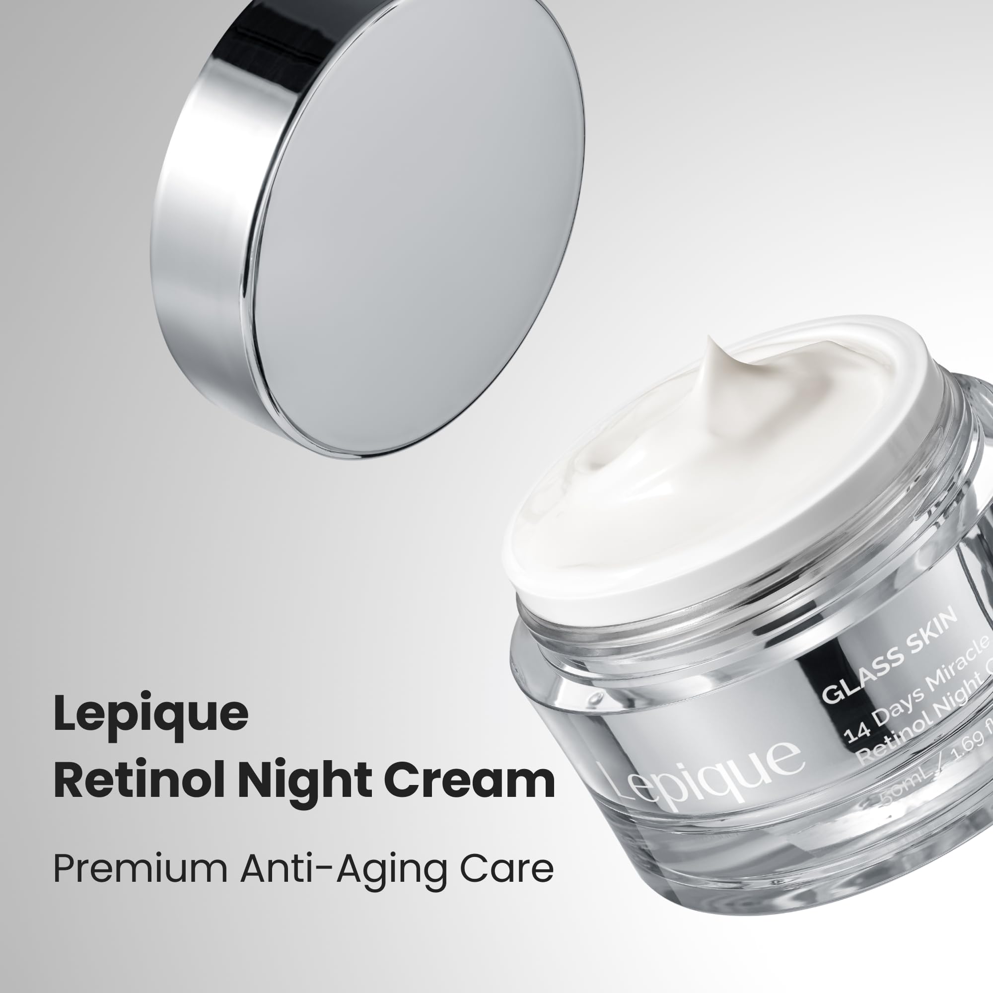 Lepique Retinol Night Cream texture swirl shows a rich formula