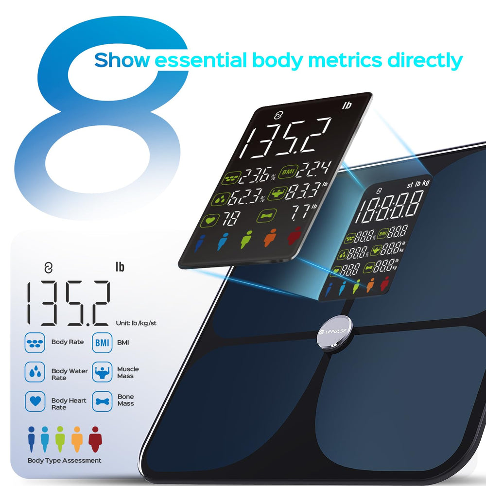 Lepulse Scale Bluetooth app sync enables seamless health data tracking.