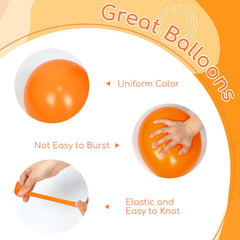 Leraqertra blue and orange confetti balloons create shimmering accents