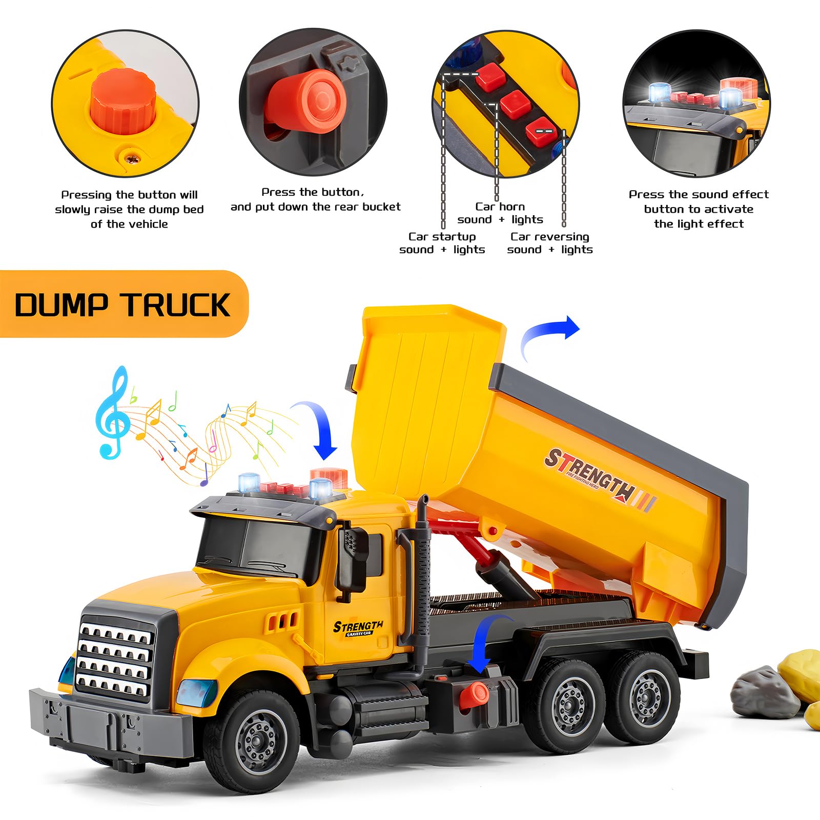 LerBao 14-inch trucks are large, easy to grasp for young builders.