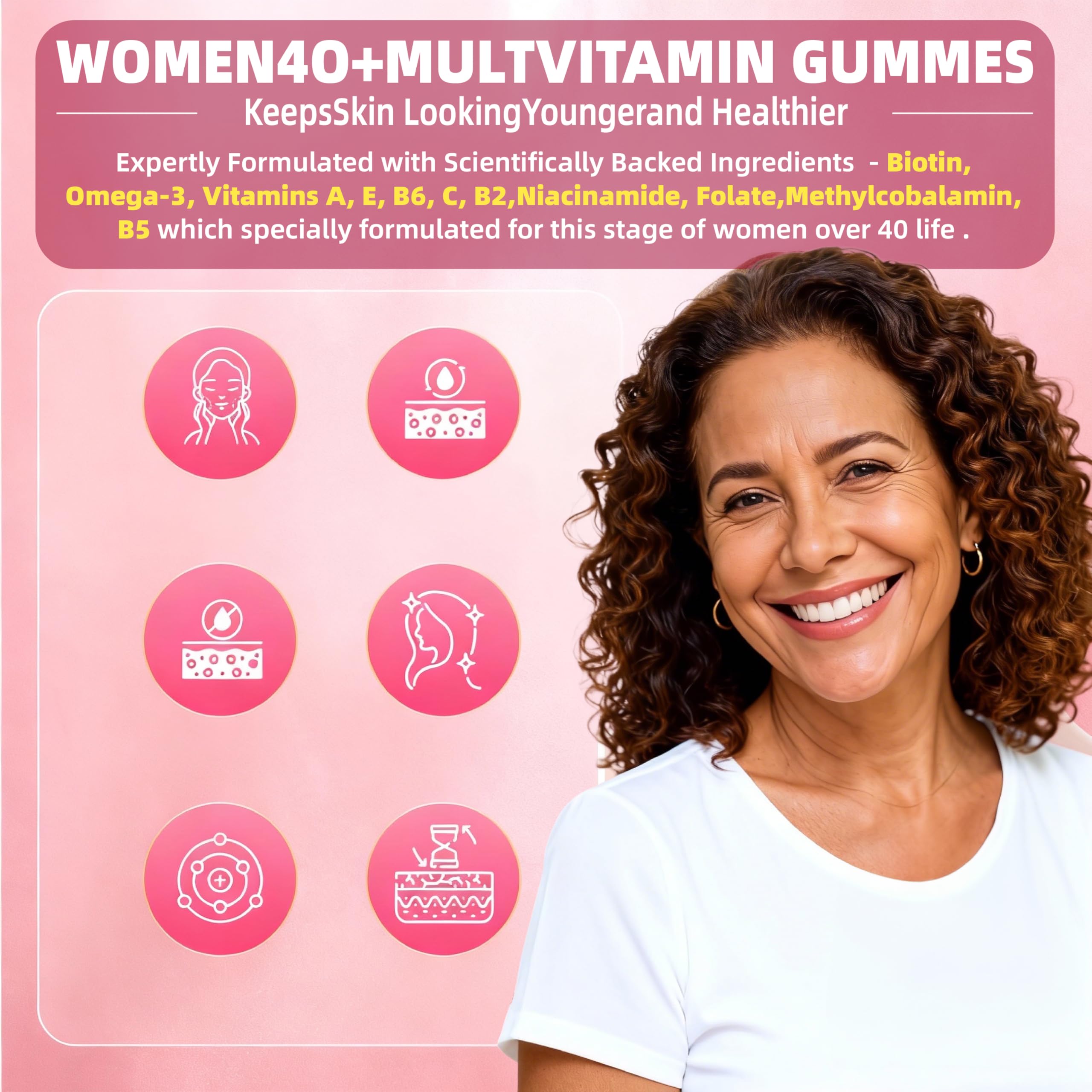 Lerinettia Women’s 40+ omega-3 DHA-EPA gummies bottle pour supports heart and brain wellness.