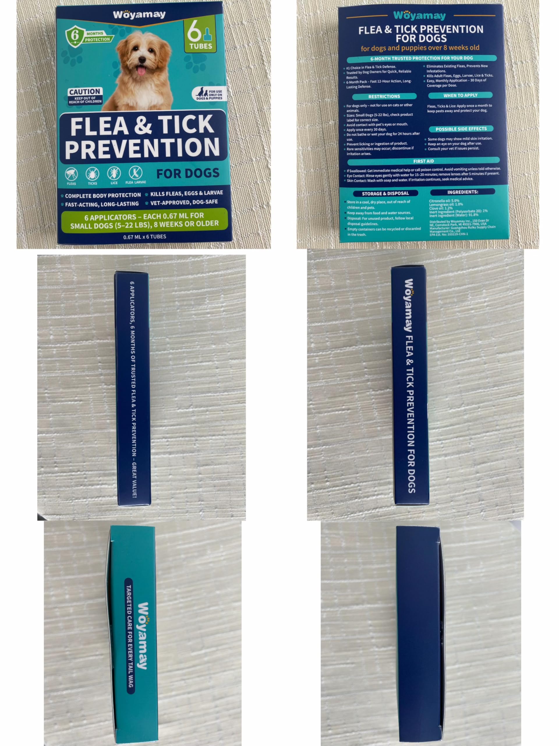 Lerqua back-of-neck application illustrates simple use on a small dog.