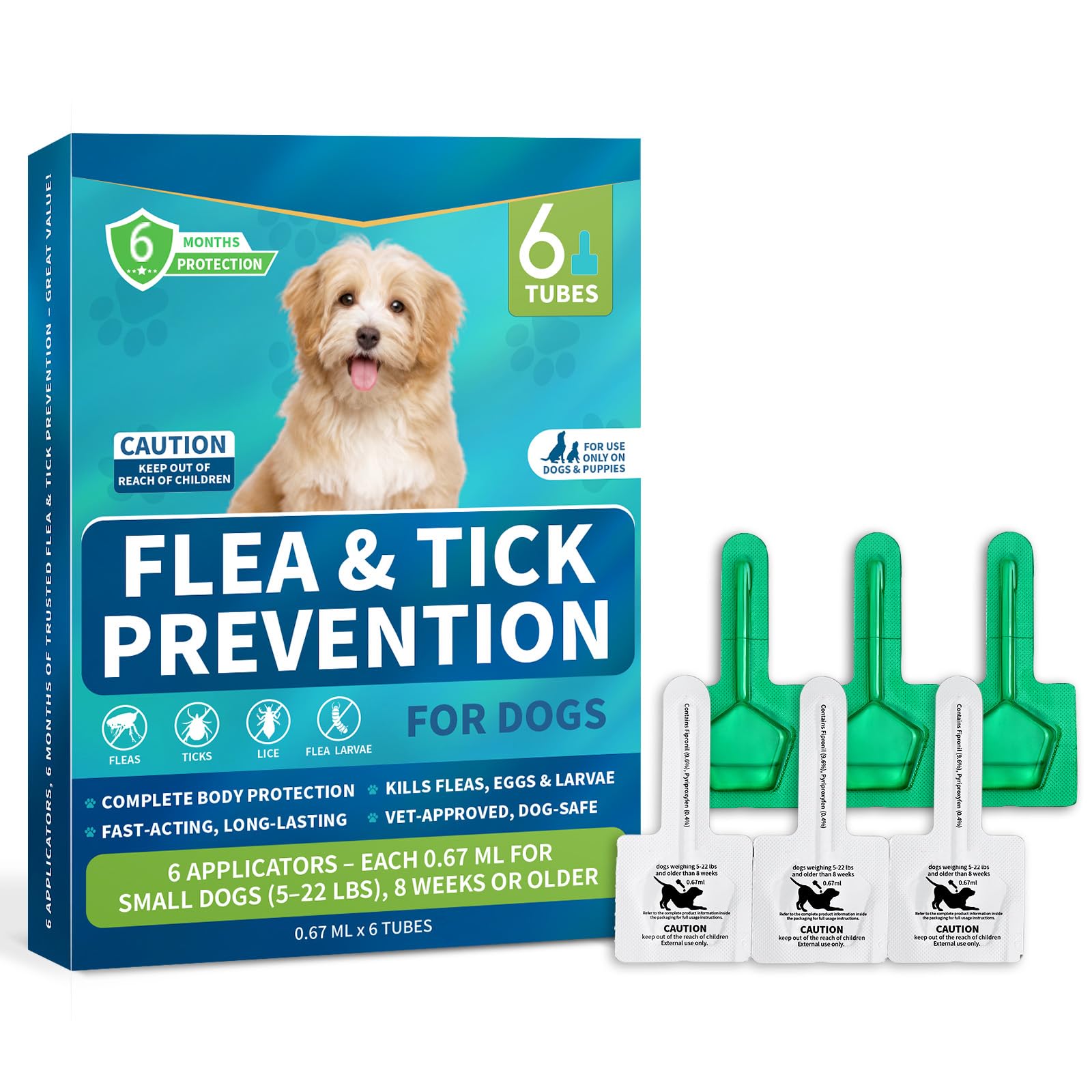 Lerqua small-dog flea drops applied at the neck for fast protection.
