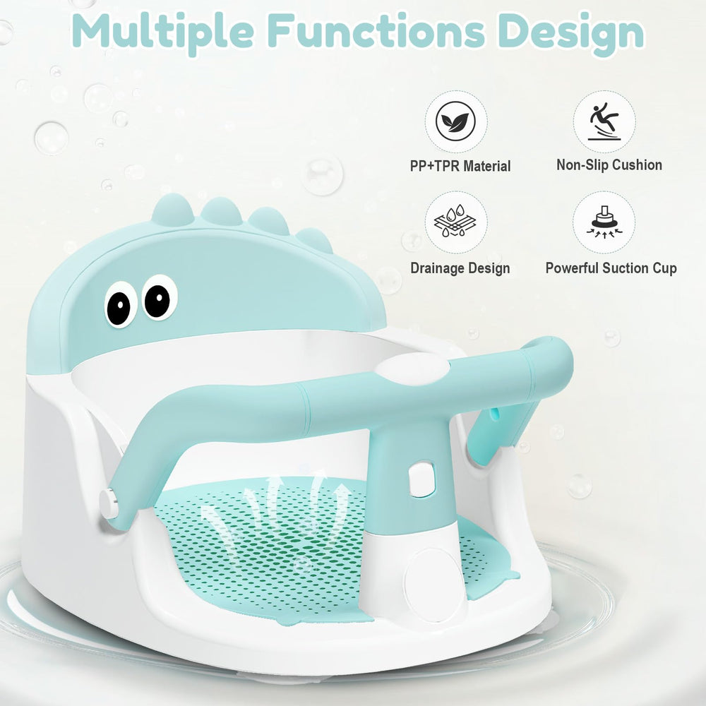 Lerrutue baby bath seat-backrest close-up emphasizes comfort during longer soak sessions.