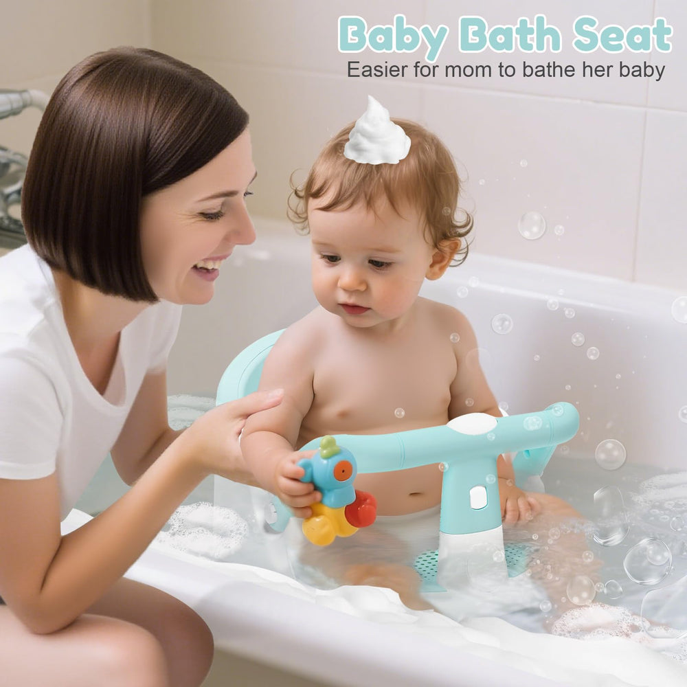 Lerrutue bath seat green-suction cups visible, ensuring stable grip on smooth tubs.