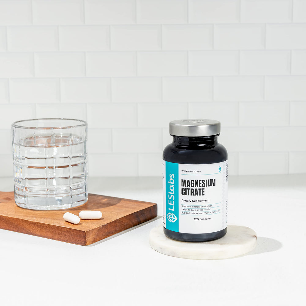 LES Labs lifestyle shot implies improved muscle function during light workouts.
