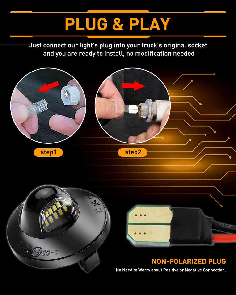 LESAUCE canbus-ready driver prevents warnings and radio interference.